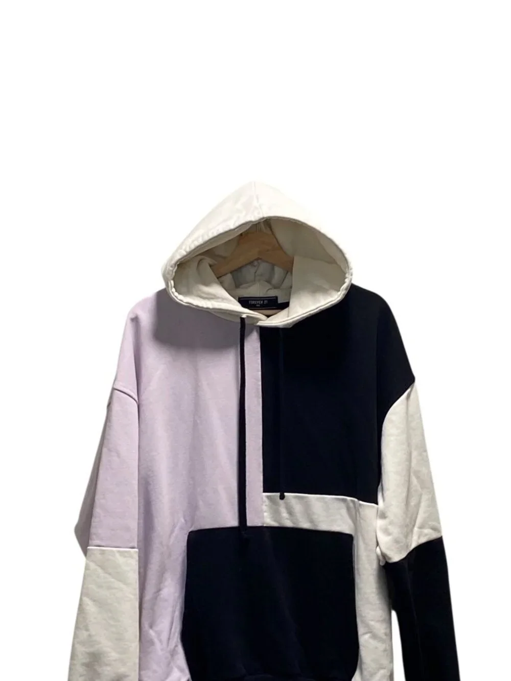 Forever 21 Mens Color Block Hoodie Purple Size L Streetwear Spring Athleisure